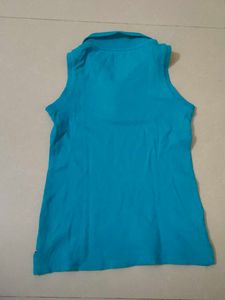 Turquoise Sleeveless Polo