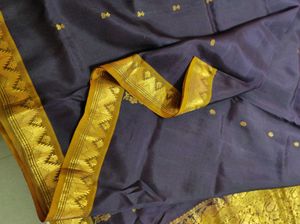 Purple &amp; Olive Green Kanchipuram Silk Saree