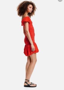 H&amp;M Off-Shoulder Bubble-Hem Drop-Waist Dress