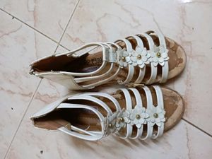 Cute White Sandals Size 4