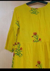 Lemon Yellow 💛 Frock Kurti