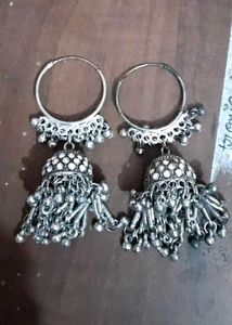 Silver Jhumka Earrings