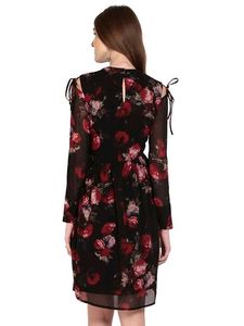 Floral Print Cold Shoulder Dress