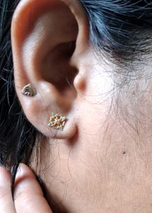 Gold Floral Stud Earrings