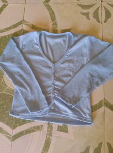 Blue CUTE front Button Style Top 🪷
