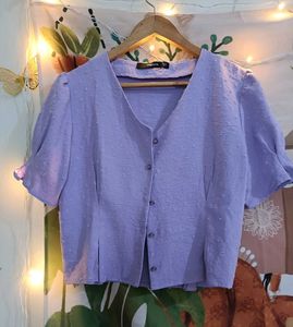 Lavender Button Down Top