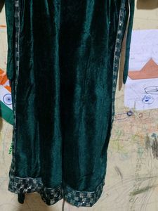 Green Velvet Kurta Set