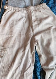 Casual Beige Cargo Jogger Pants