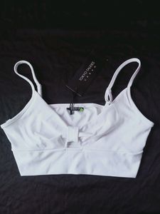 Tokyo Talkies White Bralette Crop Top