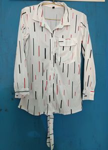 White Shirt With Knot For Women