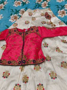 Girls' Embroidered Lehenga Choli Set