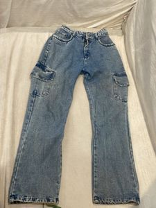 Washed Baggy Blue Jeans