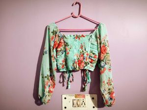 Floral Print Crop Top