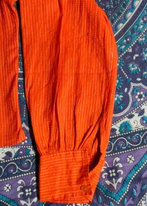 Square Neck Orange Cotton Top 🧡