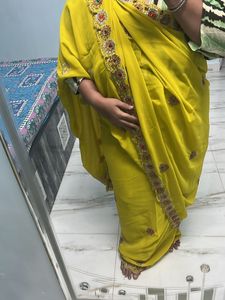 Lemon Yellow Saree