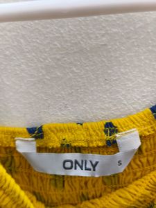 &#34;ONLY&#34; Yellow Polka Dot Top