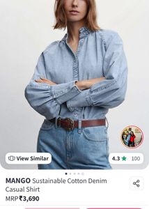 Mango Cotton Denim Shirt