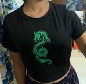 Black Dragon Cropped Top