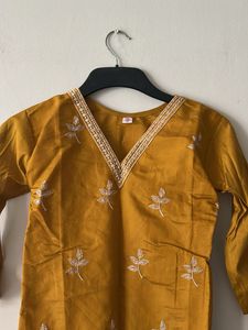 Mustard  V neck festive kirti