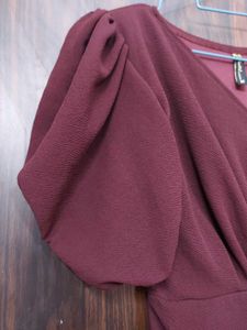 Burgundy Party wear dress (M)