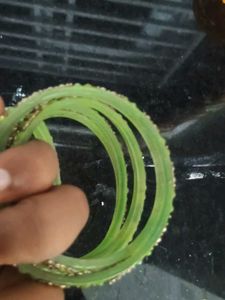 Green &amp; Gold Bangle Set