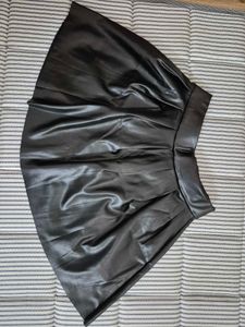 Black Faux Leather Skirt