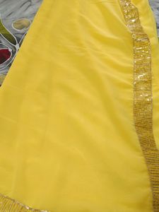 Yellow Chiffon Saree