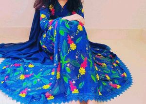 Blue Anarkali suit set🌻