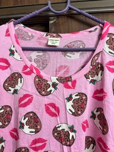 Pink Novelty Print T-Shirt Dress
