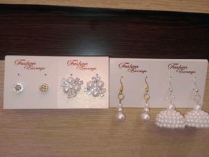 Pearl Drop Earrings - 2 Pairs