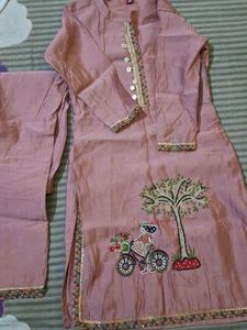 Mauve Color Silk Pathani Cord Set