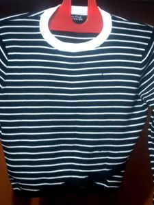 Stripes Long Sleeve Crop Top