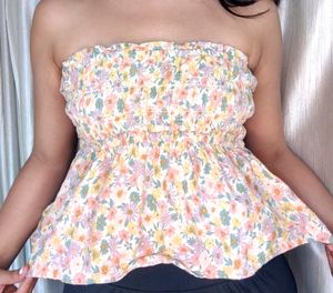 🔥SALE🔥 Floral Strapless Cute Top