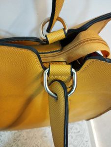 Mustard Yellow Tote Bag with Charm