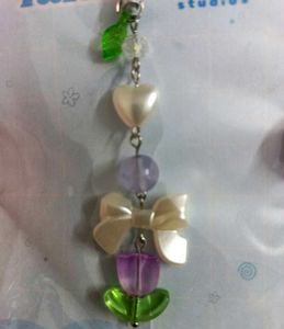 ✨🌷Purple Tulip Phone Charm with Pearl Bow 🎀✨