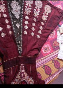 Elegant Maroon Embroidered Blouse