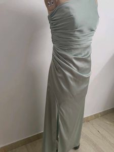 Sage Green One-Shoulder Gown