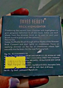 Diwali Offer Swiss Beauty Brick Highlighter