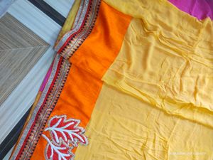 2 Colour Saree With Blouse