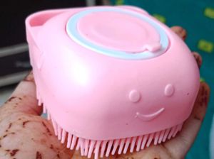 Cute Pink Silicone Bath Brush