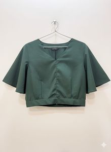 Green V-Neck Top