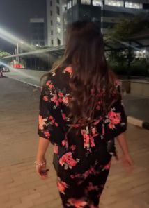 Black Coord Set With Floral Print