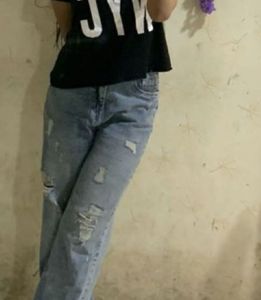 Ripped Wide Leg Jeans