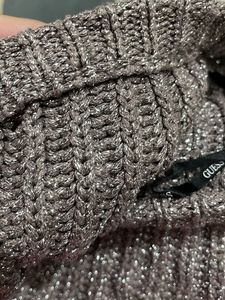 Guess glitter Grey Knit Cropped Sweater