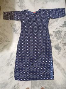 Navy Diamond Print Kurti