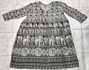 Elephant Print Boho Dress