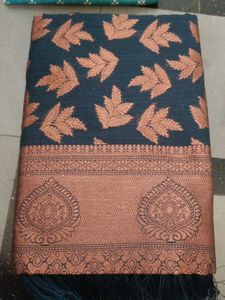 Elegant Blue &amp; Bronze Saree