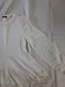 White Cute Korean Top
