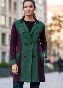 Stylish Green & Purple Coat