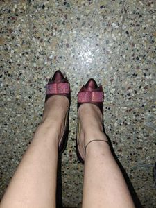 Rhinestone Bow Pointed Toe Heels